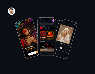 Music Listener app design figma graphic design music app