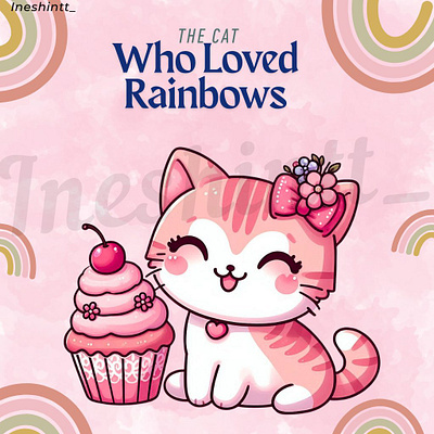 Cat Love Rainbow animation anime clipart cute cat pink cat