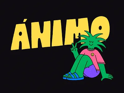 ÁNIMO illustration lettering mexico t shirt design