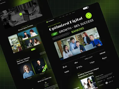 Grodtech - Agency landing Page agency dark design landing page