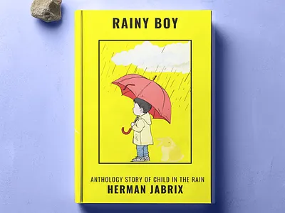 Illustration book cover design "Rainy Boy" book cover book cover design branding cover design design graphic design illustration minimalist minimalist cover design
