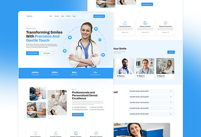 Dental Website UI & Clean & Modern cleanui dentalwebsite designer figmadesign healthcare landingpage landingpagedesign medicalwebsite modernwebdesign responsiveui ui uidesign uiux uiux design userinterface uxdesign webdesign website