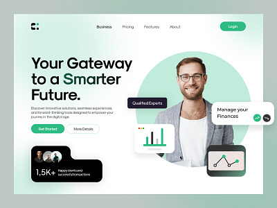 Finance Landing Page banking clean design digital digital agency finance finance landing page finance website graphic design landing landing page light theme minimal muhammad ali saas saas landing page ui ux web page website