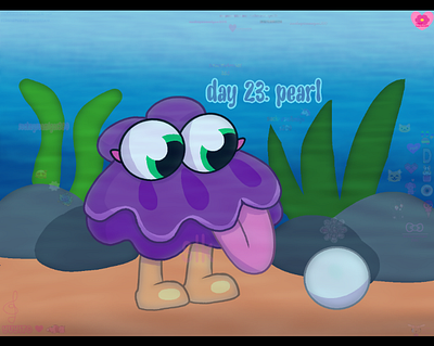 Maycean Day 23: pearl art post art tag digital art drawing fan art illustration
