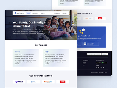 Insurance Website UIUX Design | About us 3d icon about us clean insurance minimalist ux web design website