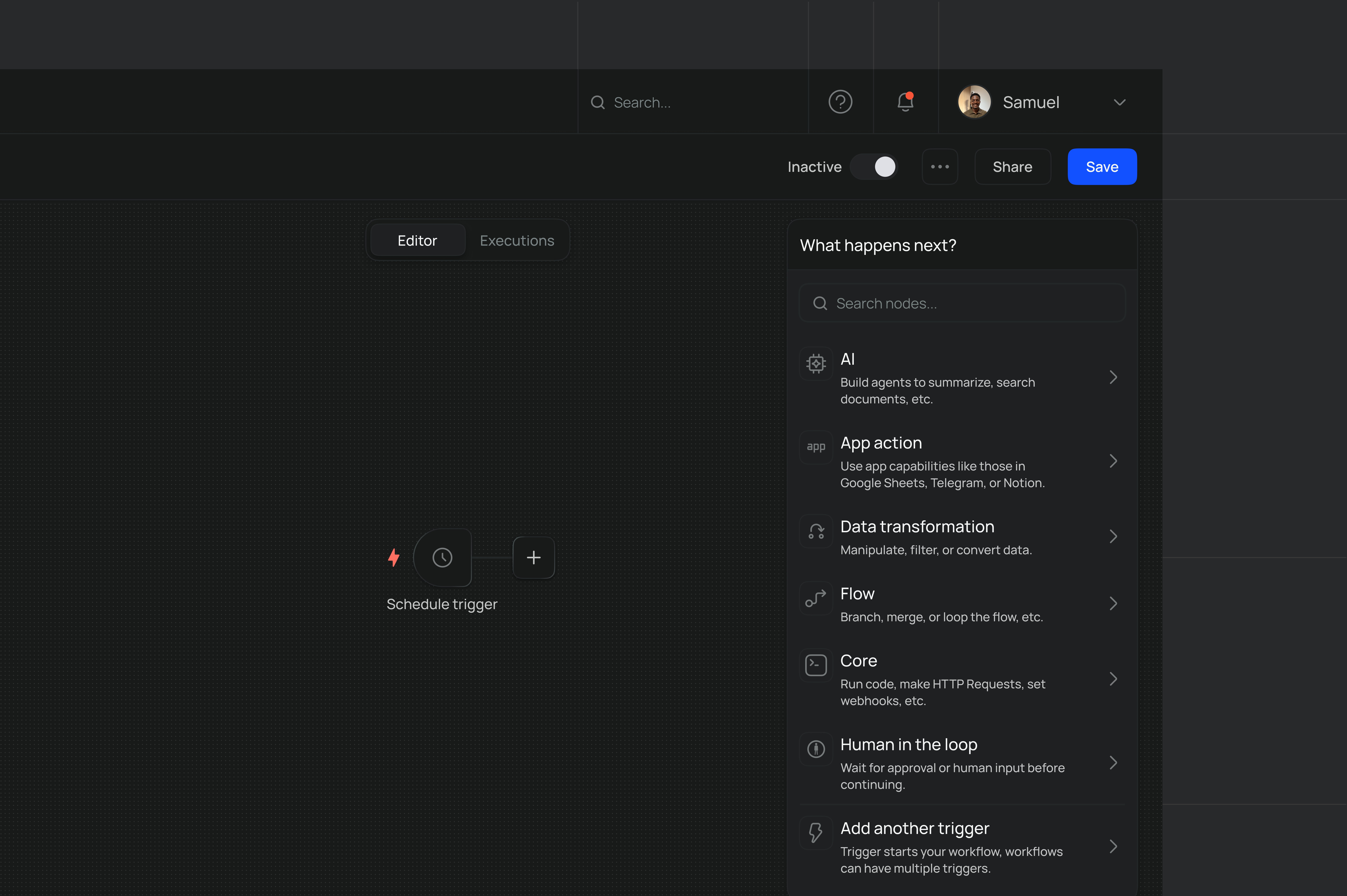AI agent workflow builder agents ai ai agent builder dashboard design saas ui uiux workflow workflow builder