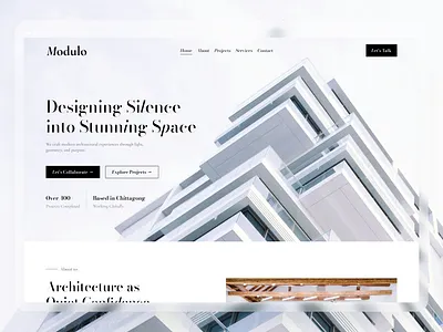Modern Architecture Portfolio Website – Modulo Studio architecture firm website architecture website minimalistic ui design modern ui design ui ux design