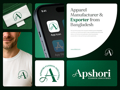 Apshori Fashion Industries Logo Design brand identity branding clothing brand fashion brand fashion logo garments icon identity letter a logo letter a with needle logo logo design logodesign logomark logos logotype manufacturing mark needle symbol