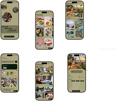 LevantosDine Hotel bookings and reservations app branding design graphic design ui ux