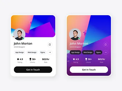 Profile Card app card clean component design minimal mobile profile profile card ui ui design ux