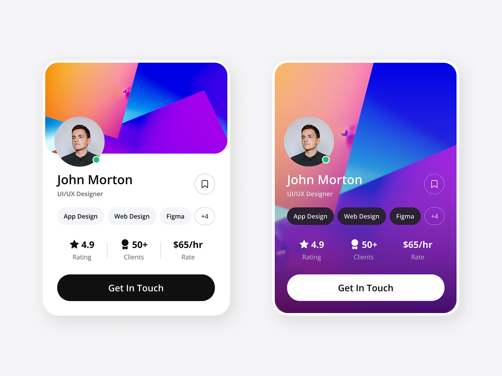 Profile Card by Anna Zhou on Dribbble