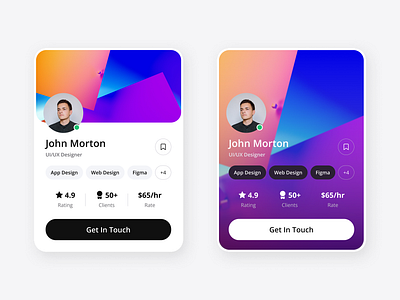 Profile Card app card clean component design minimal mobile profile profile card ui ui design ux