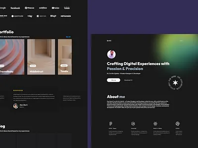 Modern Portfolio Website design landingpage onepager portfolio ui ux