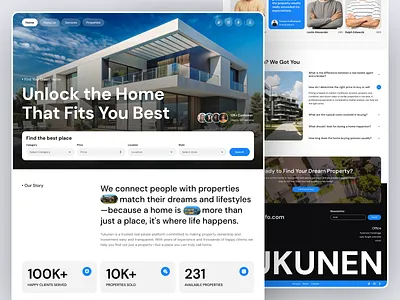 🏡 Real Estate Landing Page 🏡 clean design elegant exploration landing page modern portfolio realestate ui uidesign uiux userinterface webdesign webrealestate