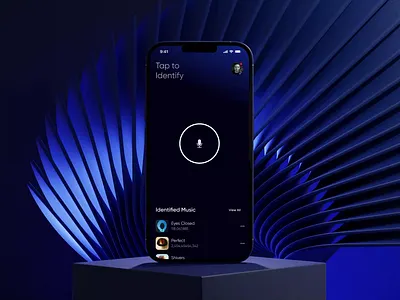 Music Detection app ai music music detection music player shazam ui ux