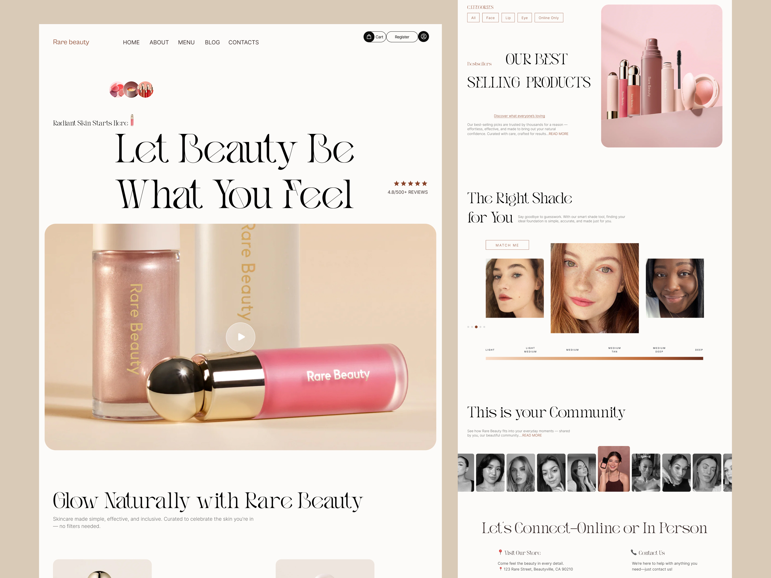 Example of Cosmetics Website Design