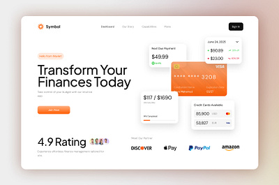 Finance Website Hero Design design finance finance website hero design fintech hero saas ui ux web website