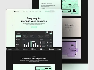Zyrom- Business consulting design landing page ui ux web design webpage website