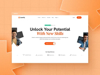 E-learning Website Design – Modern UI/UX for Online Education animation clean design e learning e learning website elearning ui figma design landing page lms design modern motion graphics online learning ui ui design ux ux design web design website