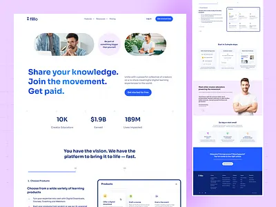 LMS - Modern Landing Page Design class filllo filllodesign landing page learn learning management minimal web design online course online study saas ui design web app web design web page website