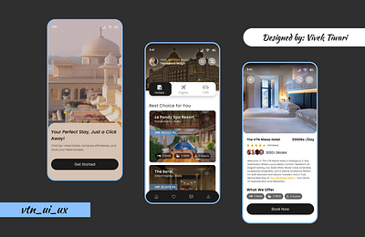 🏨 Hotel Booking Mobile UI – Weekly Practice. bluethemedesign branding digitalproductdesign figmadesign hotelbookingui mobileappdesign uidesign uiuxdesign userinterface uxuidesigner visualdesign xdesign