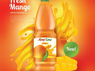MangoLand Juice – Product Advertisement Design 3d advertisement design animation branding design graphic design illustration logo luxury motion graphics packaging packaging design print design product advertisement design product packaging products typography ui ux vector
