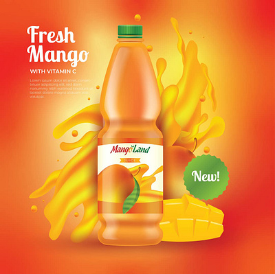 MangoLand Juice – Product Advertisement Design 3d advertisement design animation branding design graphic design illustration logo luxury motion graphics packaging packaging design print design product advertisement design product packaging products typography ui ux vector