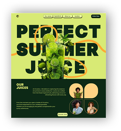 Summer poster banner branding colour graphic design green poster landing page poster summer poster typography ui website page
