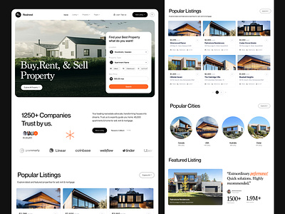 Real Estate Landing Page airbnb apartment dashboard hotel booking landing page listing listing website property property management real estate real estate agency real estate landing page real estate web real estate website realestate rent uiux web web design website