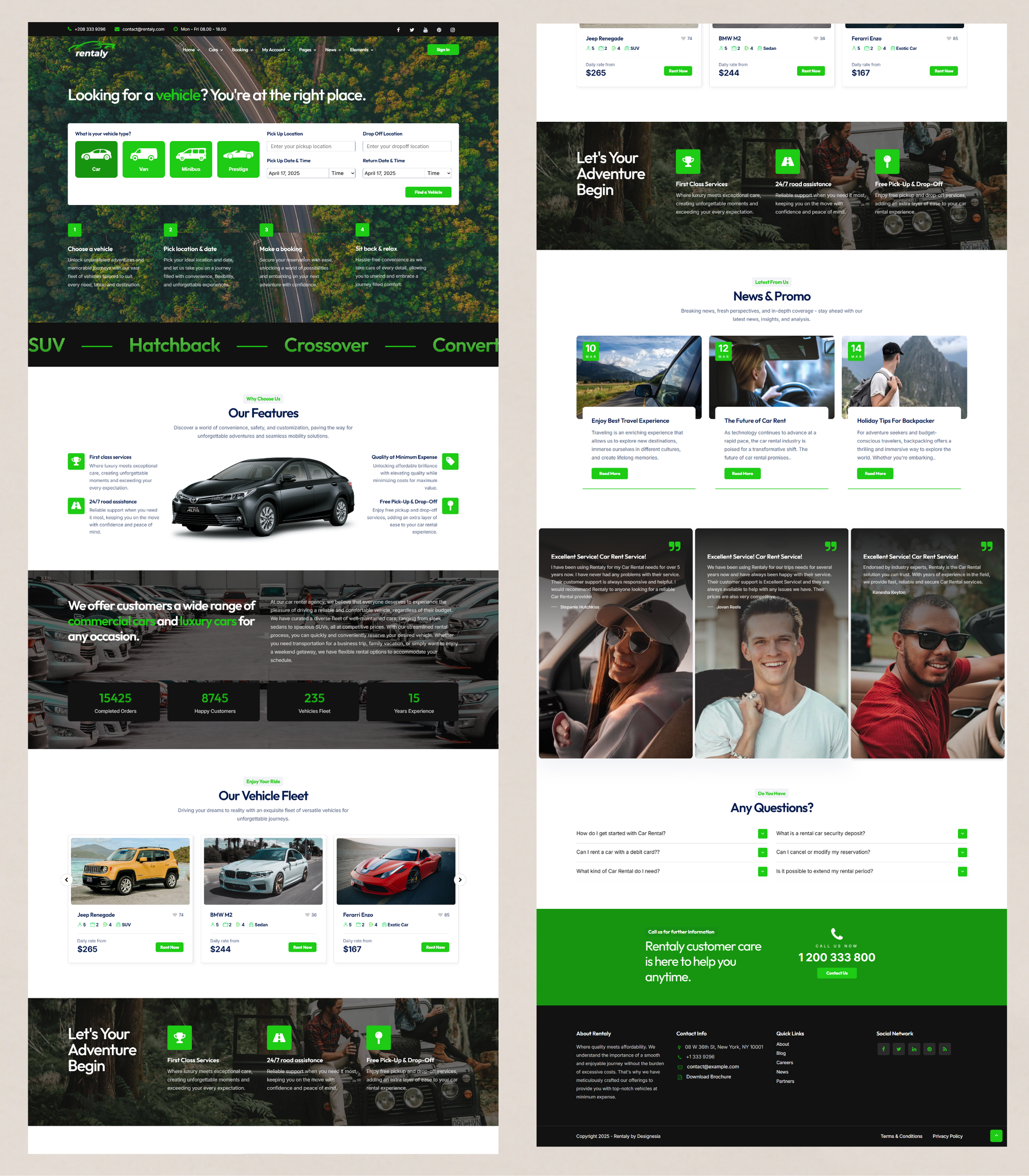 Car Booking Website branding elementor web design website wordpress