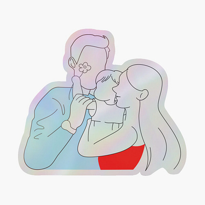 Minimalist Family Hug Line Art – Father Mother Daughter Flower child children cute daughter design drawing family father flower gift for father gift for mother happy fathers day happy mothers day illustration line art minimalist mother simple son sweet