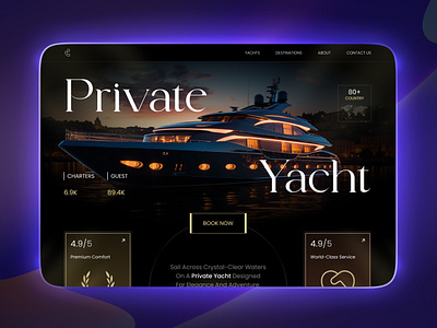Luxurious Private Yacht Website – Premium UI Design user interface