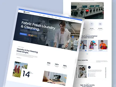 Laundre - Laundry & Dry Cleaning Website UI branding business cleaning cleaning business cleaning service clothing repair design dry cleaning dry cleaning services landing page laundry laundry press logo power wash ui uin ux design wash wash business washing website design