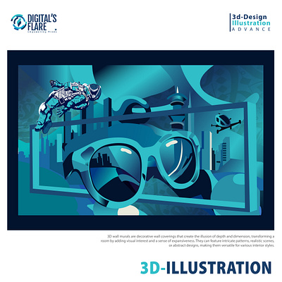 3D MURAL DESIGNS abstract art adobe illustration branding mural commercial art digital murals illustrations interior design large scale art line art mural design vector design vector mural wall art