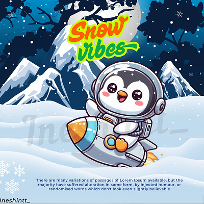 Snow Vibes cartoon coverbook cute penguin snow storybook