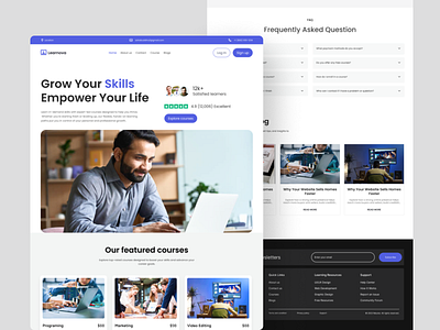 Modern Online Learning Website UI design edtechui elearningdesign homepage landing page landingpagedesign onlinelearning ui ui of website uiinspiration ux uxuidesign webdesign website