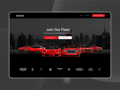 Rent a Car car landing ui web design