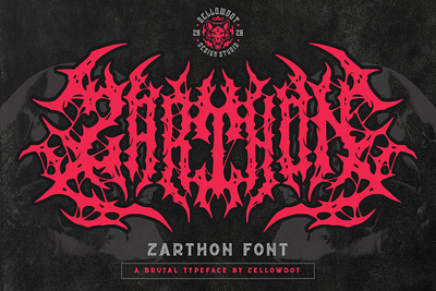 Zarthon - Black Metal Font band logo black letter black metal branding creepy death metal death metal band design fonts halloween horror horror illustration illustration lettering metal font spooky tshirt design typography