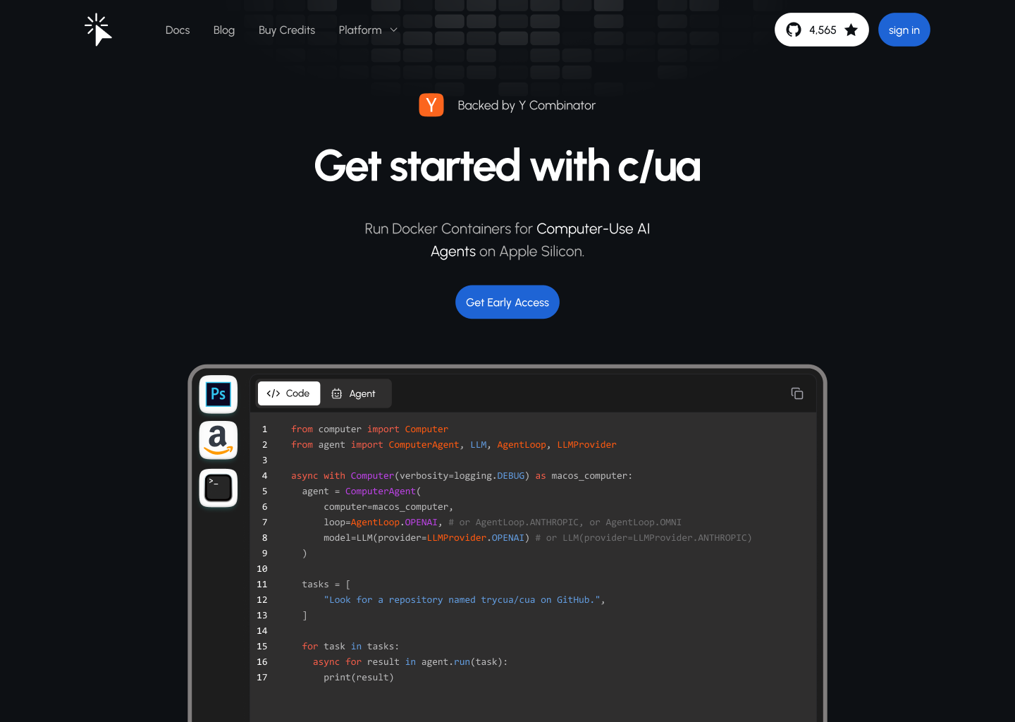 Trycua homepage