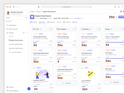 TaskPilot - Task Management Dashboard activity dashboard board dashboard kanban manager project project management project management tool project page task task app task list task management app task tracker tasks to do todo ui ui ux web design