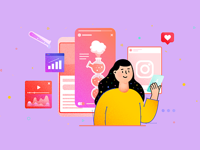 Instagram - Digital Marketing Meets Imagination 📈💡 character illustration creativeprocess digital illustration digital marketing digitalmarketingdesign dribbblecommunity editorial illustration illustration illustrationdaily illustrationoftheday instagram ads instagramads socialmediadesign ui illustration