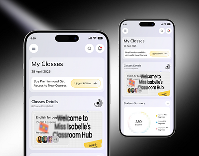 Educational Mobile IOS App & Dashboard Design ai app course app crm dashboard duolingo e learning edtech app education education app graphic design learning mobile mobile app online online course saas school management ui ui design