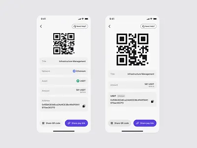 QuickPay Details - Crypto Payments app crypto design interface mobile app payment qr code ui ui design uiux ux design web3