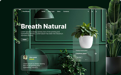 Plant landing page attractive banner dark glassmobphiya landing page green landing page landing page plant landing page ui website design