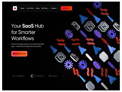 SAAS Website Design 3d animation clean landing page motion graphics product design saas saas website simple ui ux web design website