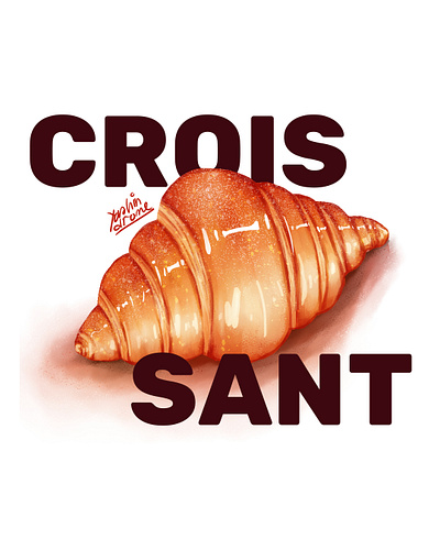 Croissant children book design digital art food illustration graphic design illustration vector