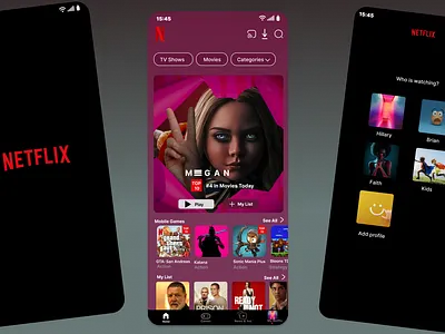 Netflix android app ui app design ui