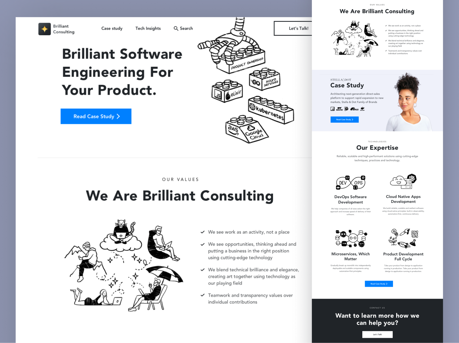 Brilliant Consulting Landing Page figma illustration it it company landing landing page software