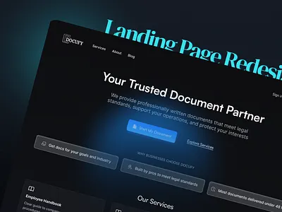 Dark Mode Landing Page Redesign Exploration cleandesign ctadesign darkmodeui figmadesign interfacedesign landingpage modernweb saasdesign uidesign ux uxui visualhierarchy webinterface website websiteredesign