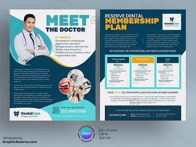 Dental Membership Plan Flyer Template (Canva Editable) canva template dental care dental care flyer dental care flyer template flyer flyer design flyer template